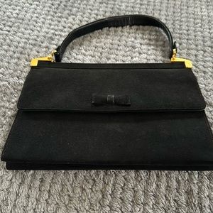 Vintage Bienen-Davis suede leather satin lined purse gorgeous quality feminine